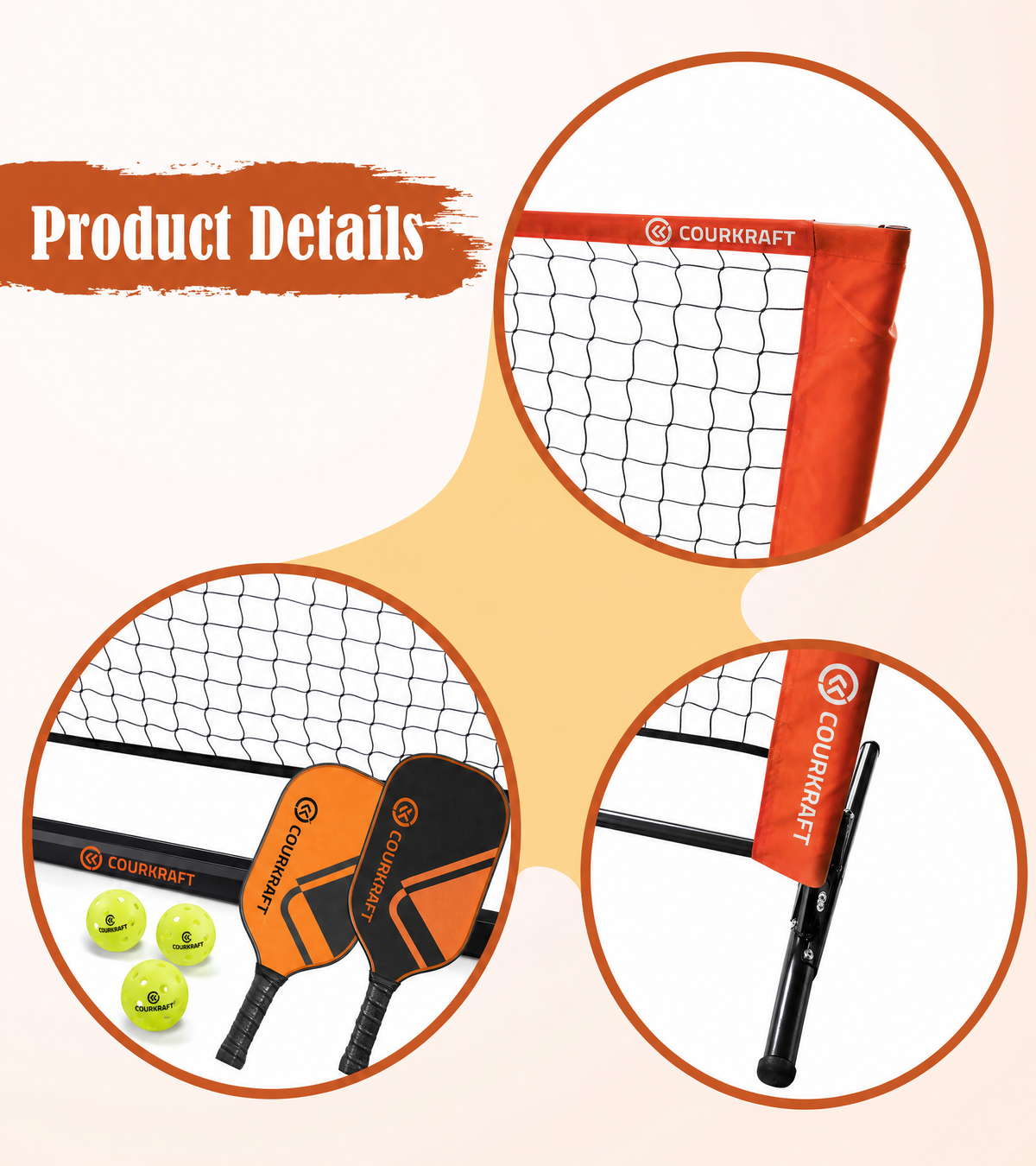 CourtKraft Portable Pickleball Court Set